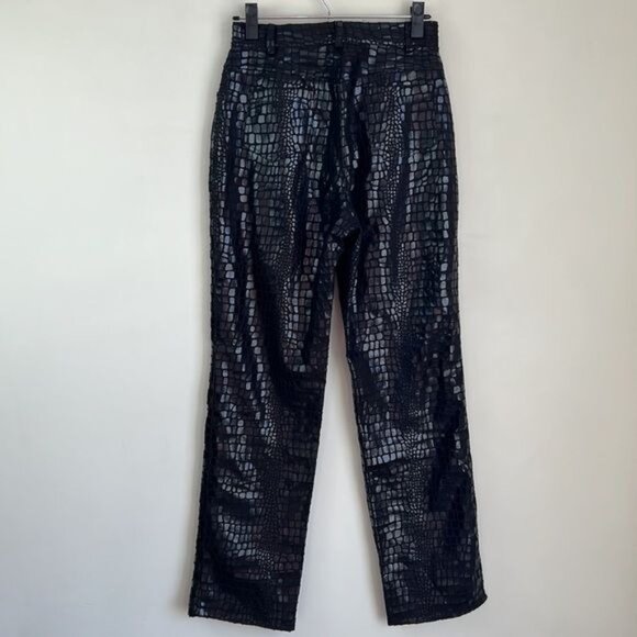 Vintage Selene Croc Coated Straight Leg Pant - 6 - Picture 6 of 12